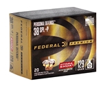 Federal Premium Personal Defense Ammunition 38 Special +P 129 Grain Hydra-Shok Jacketed Hollow Point Box of 20