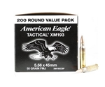 Federal American Eagle Ammunition 5.56x45mm (223 Remington) XM193 55 Grain Full Metal Jacket Boat Tail Case of 400 (2 Boxes of 200)