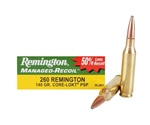 Remington Managed-Recoil Rifle Ammunition 260 Remington 140 Grain Core-Lokt Pointed Soft Point Box of 20 Rounds