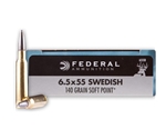 Federal Power-Shok Rifle Ammunition 6.5x55mm Swedish Mauser 140 Grain Soft Point Box of 20