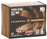 Federal Premium Personal Defense Ammunition 357 Magnum 158 Grain Hydra-Shok Jacketed Hollow Point Box of 20