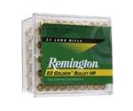 Remington Rimfire Ammunition 22 Long Rifle 36 Grain Plated Lead Hollow Point Box of 100 Rounds