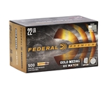 Federal Gold Medal Rimfire Ammunition 22 Long Rifle 40 Grain Solid Box of 50 Rounds