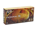 243 Winchester Ammo-Federal Fusion 243 Winchester 95 Grain Spitzer Boat Tail Ammo