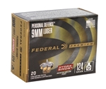 Federal Premium Personal Defense Ammunition 9mm Luger 124 Grain Hydra-Shok Jacketed Hollow Point Box of 20
