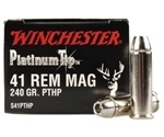 Winchester Supreme Elite Handgun Ammunition 41 Remington Magnum 240 Grain Platinum Tip Hollow Point Box of 20