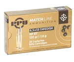 Prvi Partizan Match 6.5x55mm Swedish Mauser 120 Grain Hollow Point Boat Tail Ammunition