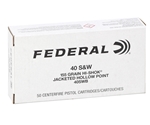 Federal Classic 40 S&W 155 Grain Hi-Shok Jacketed Hollow Point Ammunition