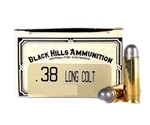 Black Hills Cowboy Action Ammunition 38 Long Colt 158 Grain Lead Round Nose Box of 50