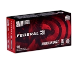 Federal American Eagle Ammunition 9mm Luger 147 Grain Full Metal Jacket Flat Point Box of 50