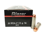 CCI Blazer Handgun Ammunition 38 Special +P 125 Grain Jacketed Hollow Point Box of 50 Rounds
