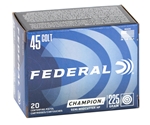 Federal Champion Handgun Ammunition 45 Long Colt 225 Grain Semi-Wadcutter Hollow Point Box of 20 Rounds