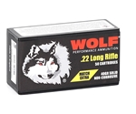 Wolf Match Extra Ammunition 22 Long Rifle 40 Grain Lead Round Nose Box of 50