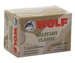 Wolf Military Classic 7.62x39mm Russian 124 Grain Jacketed Hollow Point Ammunition