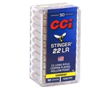 CCI Stinger Rimfire Ammunition 22 Long Rifle 32 Grain Plated Lead Hollow Point Box of 50 Rounds