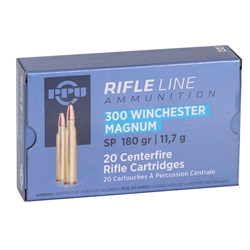 Prvi Partizan Ammunition 300 Winchester Magnum 180 Grain Soft Point Box of 20