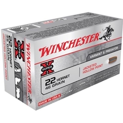 Winchester Super-X Ammunition 22 Hornet 46 Grain Jacketed Hollow Point Box of 50