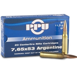 Prvi Partizan Ammunition 7.65mm Argentine Mauser 174 Grain Full Metal Jacket Box of 20