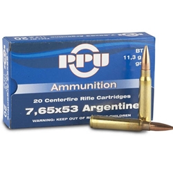 Prvi Partizan Ammunition 7.65mm Argentine Mauser 180 Grain Soft Point Box of 20