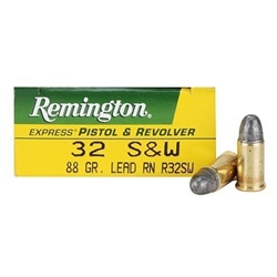Remington Express Ammunition 32 S&W 88 Grain Lead Round Nose Box of 50