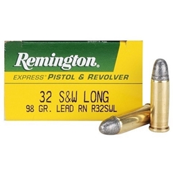Remington Express Ammunition 32 S&W Long 98 Grain Lead Round Nose Box of 50