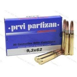 Prvi Partizan Ammunition 9.3x62mm Mauser 285 Grain Soft Point Box of 20