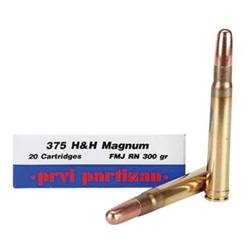 Prvi Partizan Ammunition 375 H&H Magnum 300 Grain Full Metal Jacket Box of 20