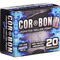 Cor-Bon Self-Defense Ammunition 9mm Luger +P 115 Grain Jacketed Hollow Point Box of 20
