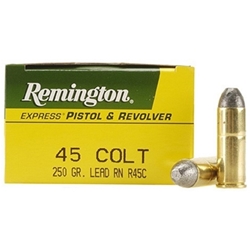 Remington Express Ammunition 45 Colt (Long Colt) 250 Grain Lead Round Nose Box of 50