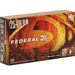 Federal Fusion Ammunition 25-06 Remington 120 Grain Spitzer Boat Tail Box of 20