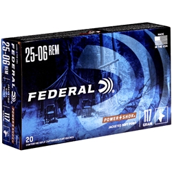 Federal Power-Shok Ammunition 25-06 Remington 117 Grain Speer Hot-Cor Soft Point Box of 20
