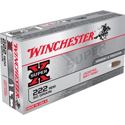 Winchester Super-X Ammunition 222 Remington 50 Grain Pointed Soft Point Box of 20