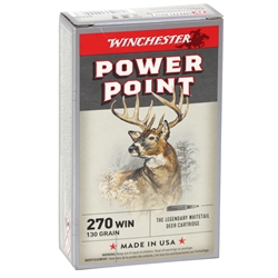 Winchester Super-X Rifle Ammunition 270 Winchester 130 Grain Power-Point Box of 20 Rounds