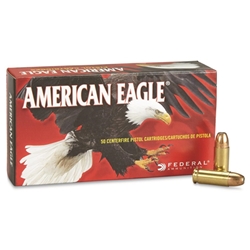 Federal American Eagle Handgun Ammunition 38 Super +P 130 Grain Full Metal Jacket Box of 50 Rounds