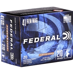 Federal Power-Shok Hunting Ammunition 41 Remington Magnum 210 Grain Jacketed Hollow Point Box of 20