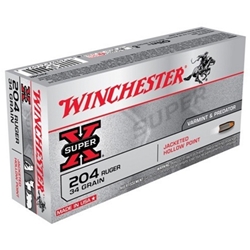 Winchester Super-X Ammunition 204 Ruger 34 Grain Jacketed Hollow Point Box of 20