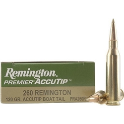 Remington Premier Ammunition 260 Remington 120 Grain AccuTip Boat Tail Box of 20