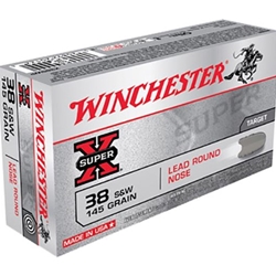 Winchester Super-X Ammunition 38 S&W 145 Grain Lead Round Nose Box of 50