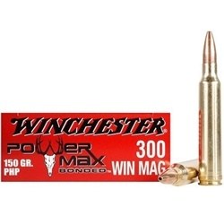 Winchester Super-X Power Max Ammunition 300 Winchester Magnum 150 Grain Bonded Protected Hollow Point Box of 20