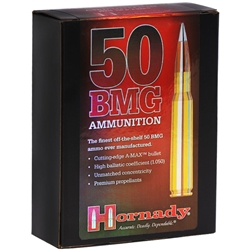 Hornady Match Ammunition 50 BMG 750 Grain A-Max Boat Tail Box of 10