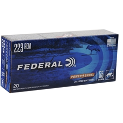 Federal Power-Shok Ammunition 223 Remington 55 Grain Soft Point Box of 20