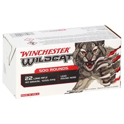 Winchester Wildcat Ammunition 22 Long Rifle 40 Grain Lead Round Nose Box of 50