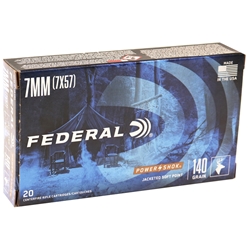 Federal Power-Shok Ammunition 7x57mm Mauser (7mm Mauser) 140 Grain Speer Hot-Cor Soft Point Box of 20