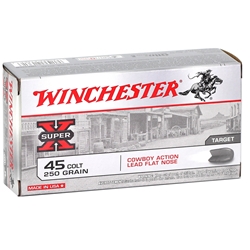 Winchester USA Cowboy Ammunition 45 Colt (Long Colt) 250 Grain Lead Flat Nose Box of 50