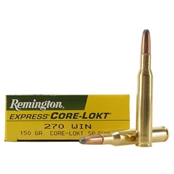 Remington Express Rifle Ammunition 270 Winchester 150 Grain Soft Point Core-Lokt Box of 20