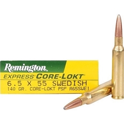 Remington Express Rifle Ammunition 6.5x55mm Swedish Mauser 140 Grain Core-Lokt Pointed Soft Point Box of 20