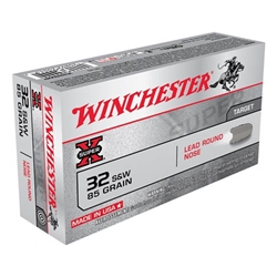 Winchester Super-X Handgun Ammunition 32 S&W 85 Grain Lead Round Nose Box of 50 Rounds