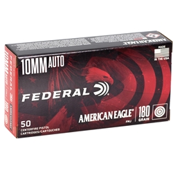 Federal American Eagle Handgun Ammunition 10mm Auto 180 Grain Full Metal Jacket Box of 50 Rounds