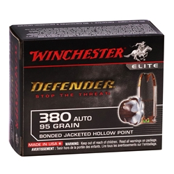 Winchester Supreme Elite Handgun Ammunition 380 ACP 95 Grain Bonded PDX1 Hollow Point Box of 20 Rounds
