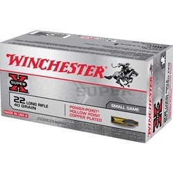 Winchester Super-X Power-Point Ammunition 22 Long Rifle 40 Grain